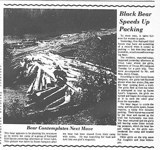 Night of the Grizzlies newspaper clip